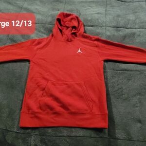 Nike Air Jordan Red Hoodie with Logo Size Youth Large 12/13